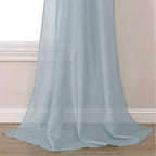 Donren Sheer Canopy Bed Curtains Panels- Elegant Solid Voile Sheer Valance Topper Long Window Treatment Scarf For Villa/Cottage