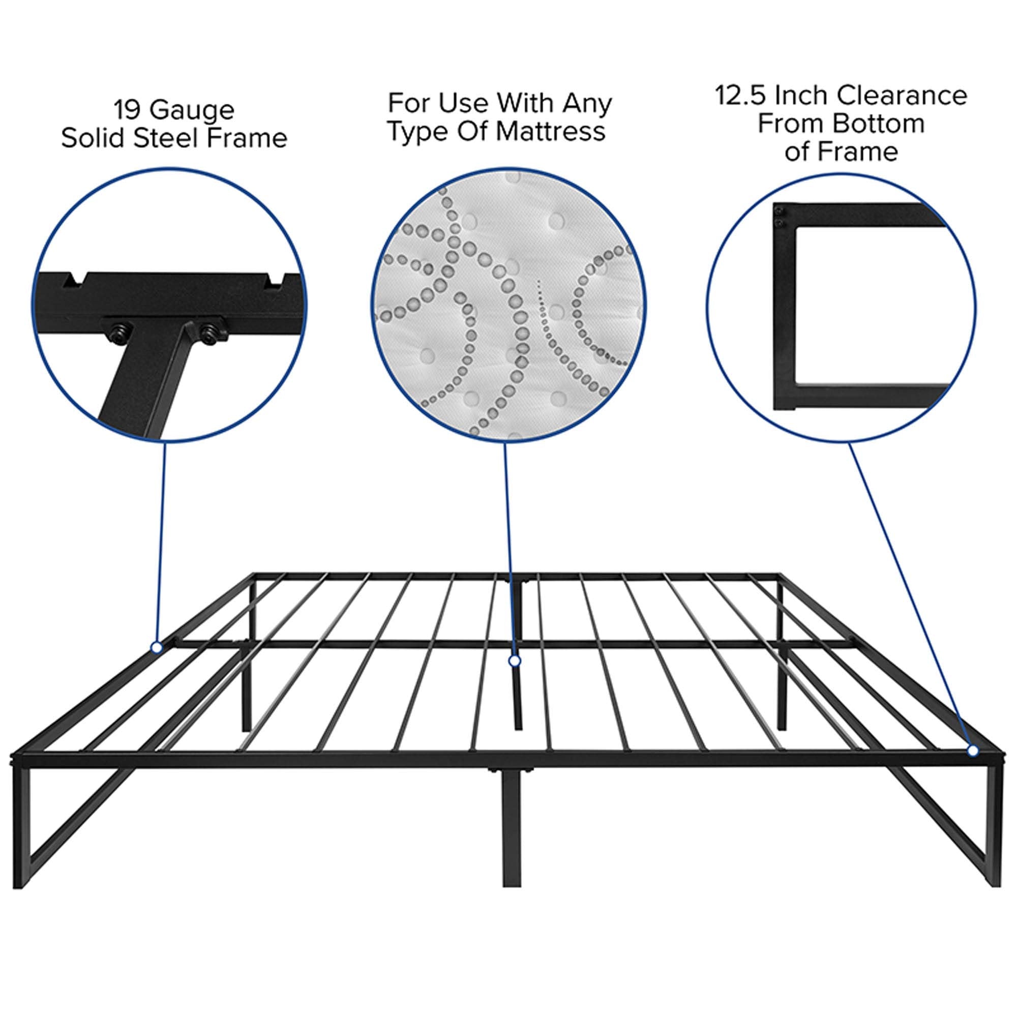 Flash Furniture Platform Bed Frames/Mattress Set, King, 0