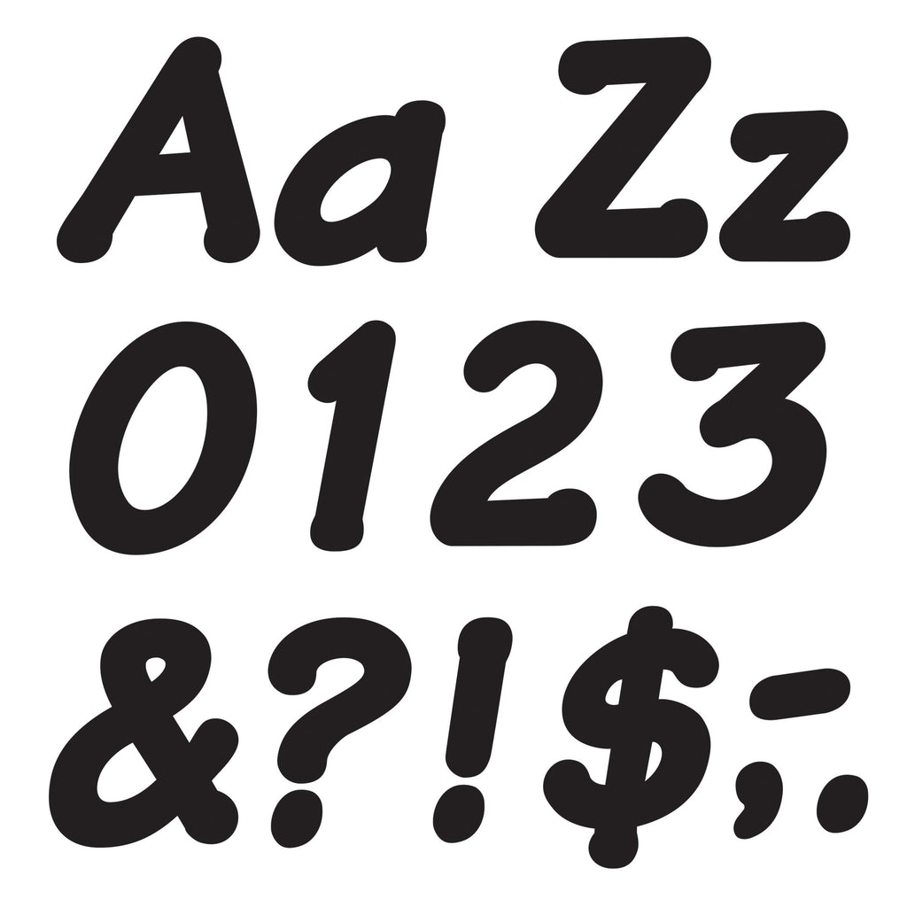 Trend Enterprises, Inc. T-2703 Black 4' Italic Combo Ready Letters