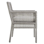 Modway Aura 7 Piece Outdoor Patio Wicker Rattan Set In Gray White