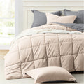 Homelike Moment Queen Comforter Set Beige, Comforters Queen Size Set Lightweight Reversible Down Alternative Bed Comforter Full