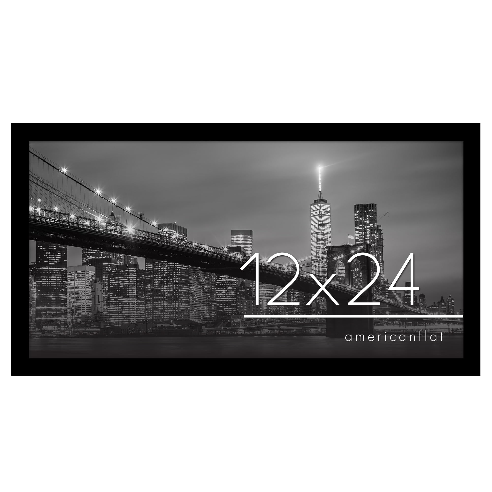 Americanflat 12x24 Picture Frame with Polished Plexiglass - Epic Collection - Gallery Wall Frames with Engineered Wood - Wide Ph