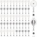 Fulmoon 50 Pcs Badge Reels Retractable With Swivel Alligator Clip, Round Id Badge Holders Nursing Name Badge Reels And And Vinyl