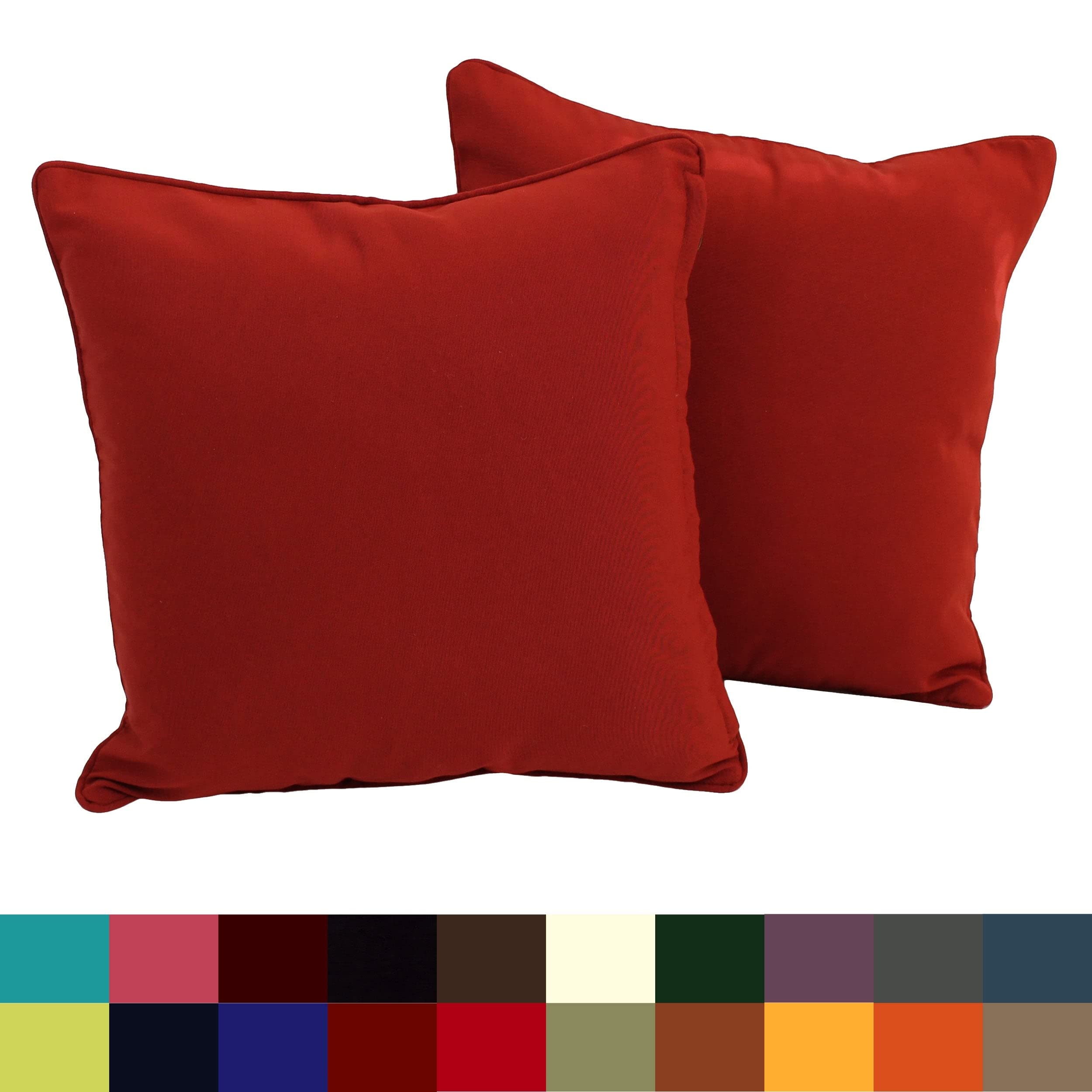 Blazing Needles 18-inch Twill Throw Pillows (Set of 2) Black
