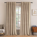 Miulee Velvet Curtains 90 Inches 2 Panels - Luxury Blackout Curtains For Bedroom Living Room Thermal Insulated Super Soft Window Drapes Rod Pocket & Back Tab, Camel Beige, W52 X L90 Inch