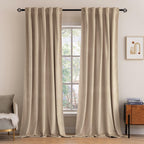 Miulee Velvet Curtains 90 Inches 2 Panels - Luxury Blackout Curtains For Bedroom Living Room Thermal Insulated Super Soft Window Drapes Rod Pocket & Back Tab, Camel Beige, W52 X L90 Inch