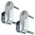 Oval Closet Rod End Supports | Screw on Type | 15mm x 30mm | Polished Chrome | 2 Pack