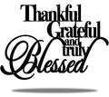 Vivegate Thankful Grateful Blessed Wall Decor - Home Thankful Iron Wall Decor Blessed Wall Signs for Home Decor Entry Way (Mediu