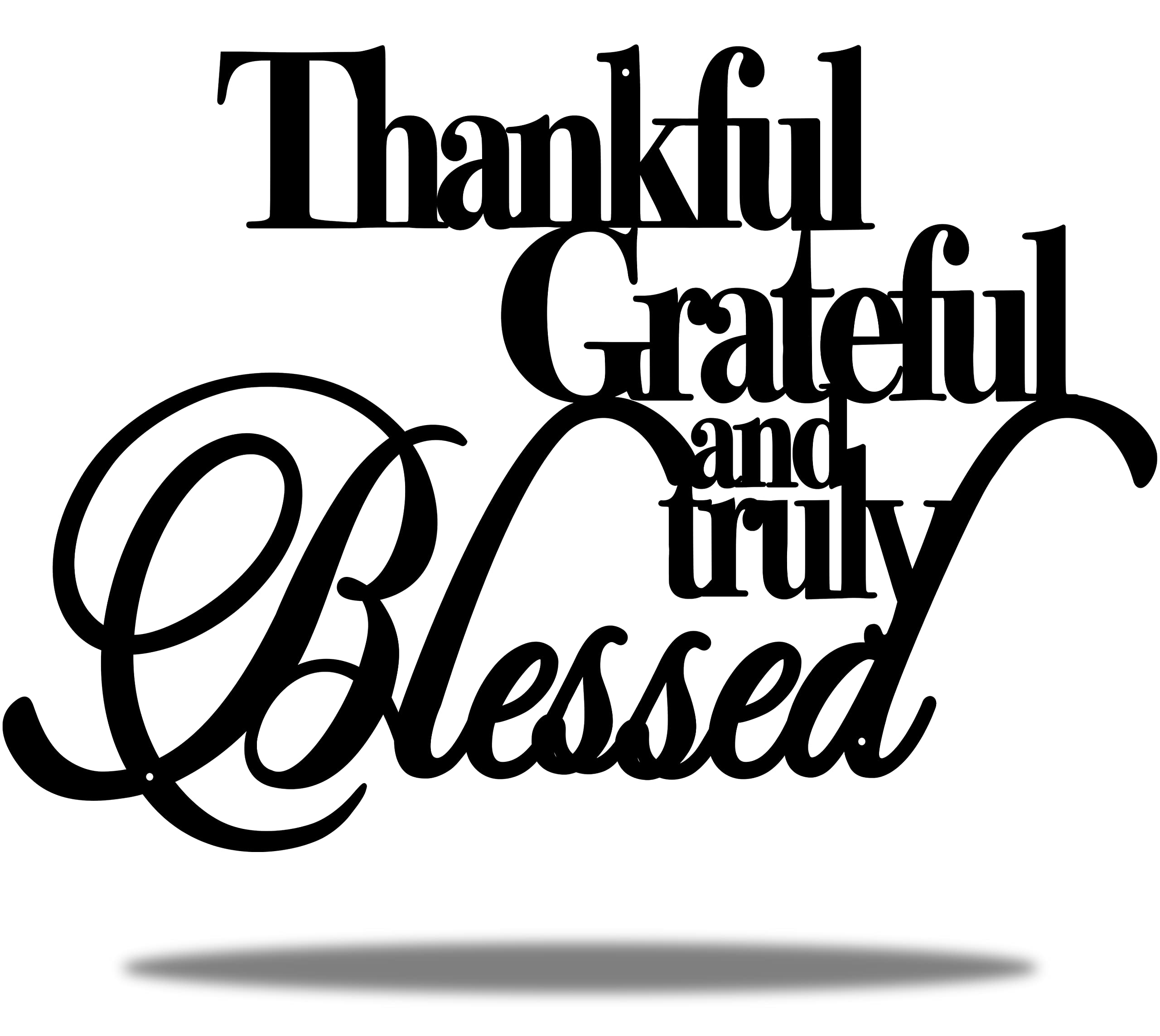 Vivegate Thankful Grateful Blessed Wall Decor - Home Thankful Iron Wall Decor Blessed Wall Signs for Home Decor Entry Way (Mediu