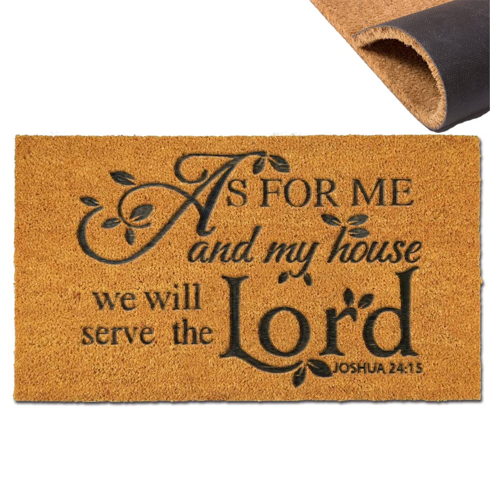 Coir Door Mat Outdoor Mats For Home Entrance,As For Me And My House We Will Serve The Funny Doormats,Front Door Mat,Indoor Entra