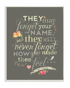 Stupell Industries They May Forget Your Name Quote Wall Plaque, 10 x 15, Multi-Color