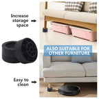 Hanihua 4 Sets Furniture Risers 1 Inch Black Bed Risers, Heavy Duty Bed Lifts Risers For Table, Sofa, Couch, Desk, Adjustable Be