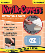 Collegiate Kwik-Covers Rectangle Plastic Table Covers, Bundle Of 2 (University Of North Carolina, 8')