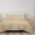 Royale Linens Sand Duvet Cover Full Size - 3 Piece Bedding Comforter Covers - Zipper Closure - 1 Full Duvet Cover 80X90 Inches A