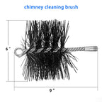 Stanbroil 6 Inch Round Chimney Cleaning Brush With 1/4' Npt Fitting For Insulated Chimneys, Stainless Steel Or Metal Stove Pipe