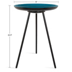 Kate And Laurel Laranya Modern Side Table, 15' X 15' X 22.5', Teal And Black, Chic Minimalist End Table
