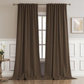 DUALIFE Blackout Curtains/Drapes 108 Inches Long, Light Blocking Privacy Draperies,52 inches by 108 inch,2 Panels,Brown
