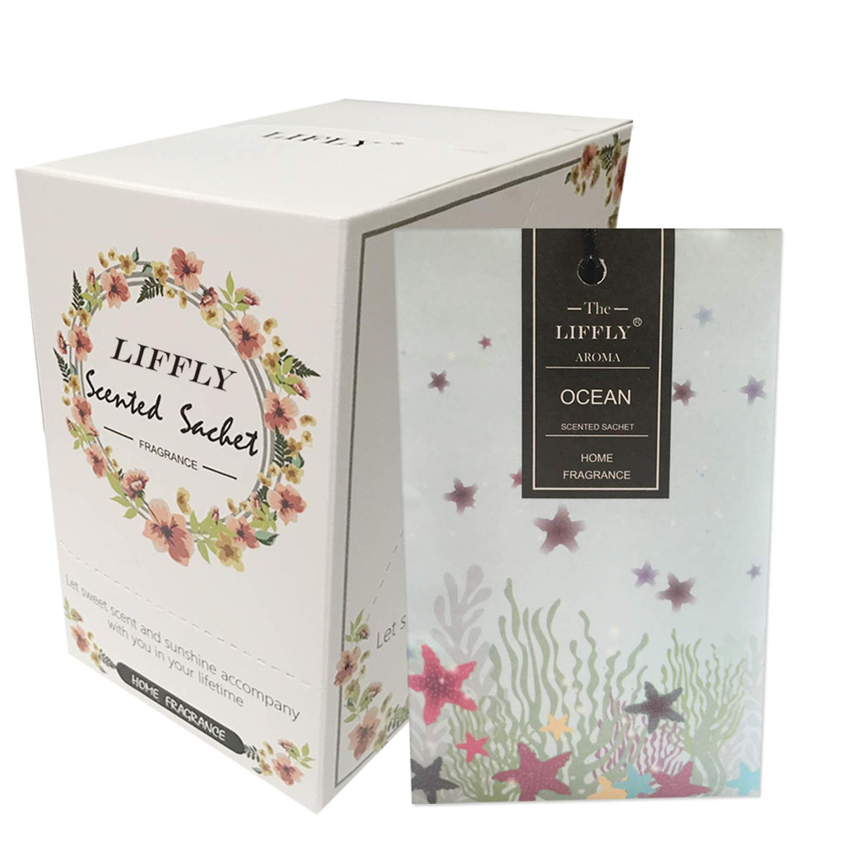 LIFFLY 14 Packs Ocean Scented Sachets for Drawers and Closets