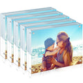 HELPLEX Acrylic Frame, 5 Pack 5x7 Acrylic Picture Frames, 24mm Thicker Frameless Clear Frame Double Sided Magnetic Frame, Free S