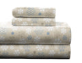 Pointehaven Flannel 170 Gsm Sheet Set,King Snow Flakes Oatmeal