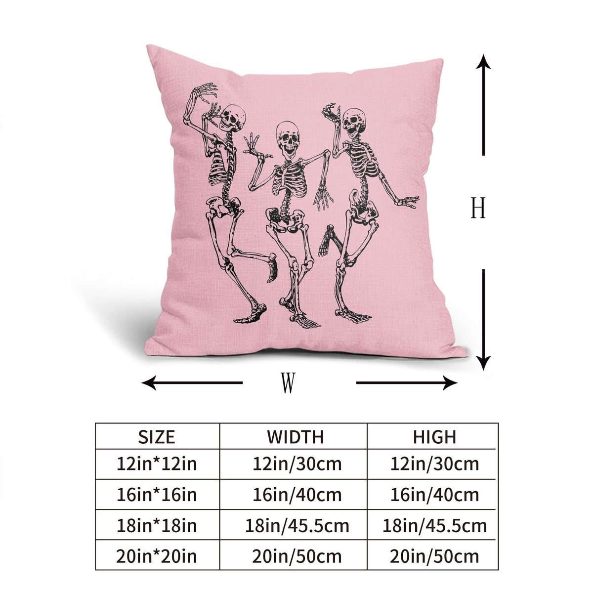 Halloween Skull Pillow Covers 16X16 In Set Of 2 Cute Funny Skeleton Decorative Pillow Cases Vintage Pink Pillow Covers Cotton Li