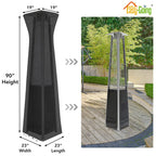 Easy-Going Pyramid Torch Patio Heater Cover With Zipper And Storage Bag, Waterproof Outdoor Heater Cover Dustproof, Uv-Resisant, Wind-Resistant (90'H X 23'L X 23'W, Black)