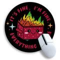 Gctriki Dumpster On Fire Mouse Pad, Cute Round Mouse Pads For Desk, Funny Red Dumpster Mousepad For Laptop Gaming, Stitched Edge