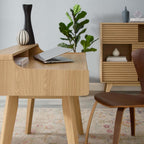 Modway Render Mid-Century Modern Office, Writing Desk, Oak