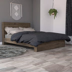 Barrie Full Size Bed Base With Headboard, Dark Brown