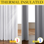 Nicetown 100% Absolutely Blackout Linen Curtains With Thermal Insulated White Liner, White, 42 Inches Wide, 84 Inches Length Energy Saving Curtains For Living Room 2 Panels Set, Vertical Blinds