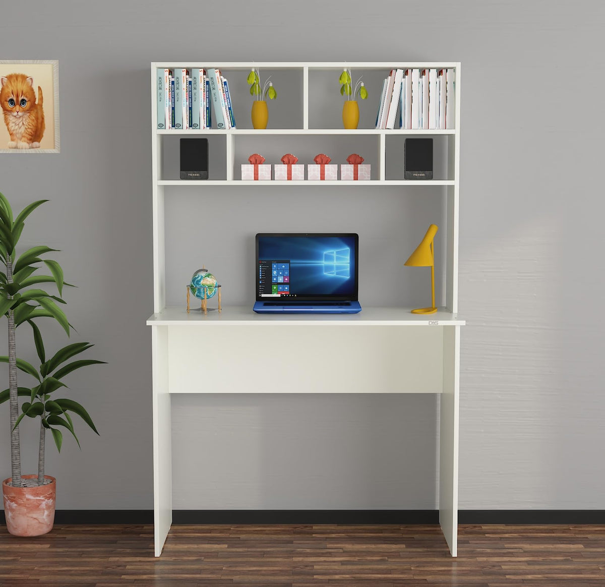 Das Carren Engineered Wood Table, Computer, Laptop, Office Desk Study & Computer Table And Office Desk (Colur Frosty White Finis