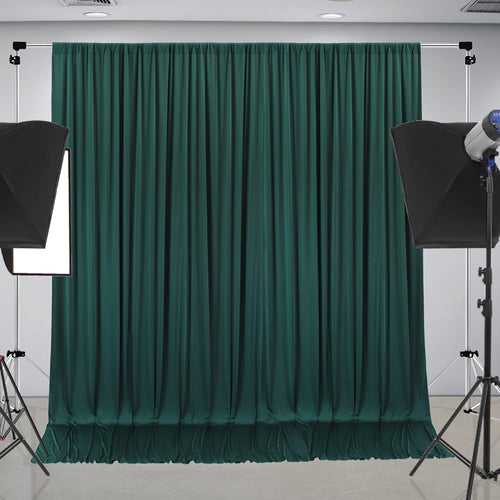 10 Ft X 10 Ft Wrinkle Free Blackish Green Backdrop Curtain Panels, Polyester Photography Backdrop Drapes, Wedding Party Home Dec