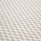 Solid Outdoor Rug For Patio Or Balcony Weatherproof In Mottled Cream, Size: 6'7' X 9'2'