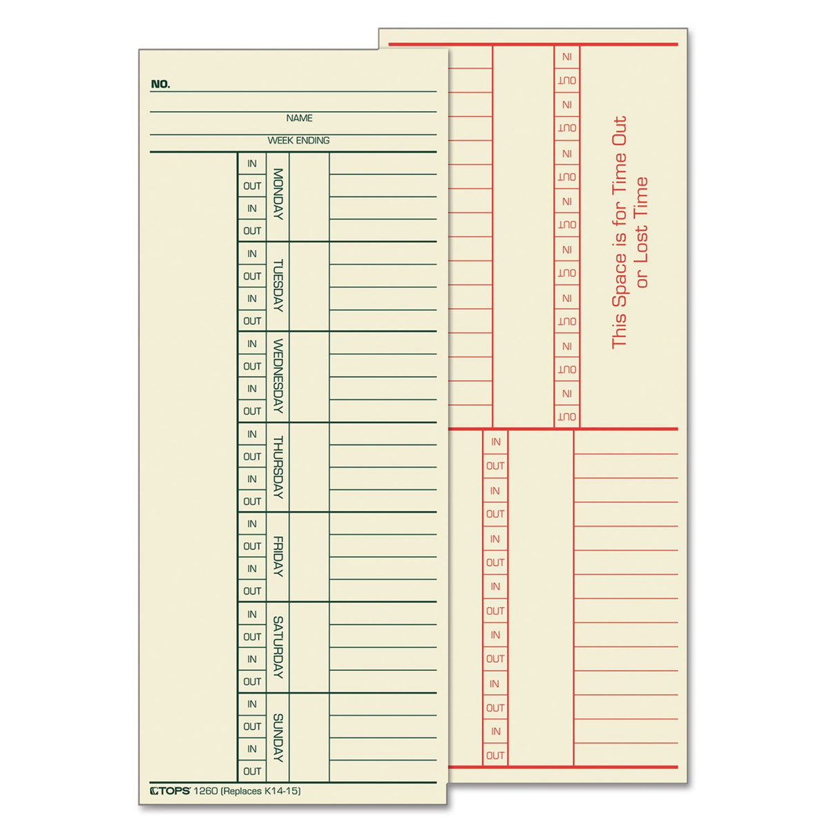 Top1260 - Time Card For Cincinnati