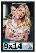 9x14 Frame Black Picture Frame - Complete Modern Photo Frame Includes UV Acrylic Shatter Guard Front, Acid Free Foam Backing Boa