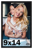 9x14 Frame Black Picture Frame - Complete Modern Photo Frame Includes UV Acrylic Shatter Guard Front, Acid Free Foam Backing Boa