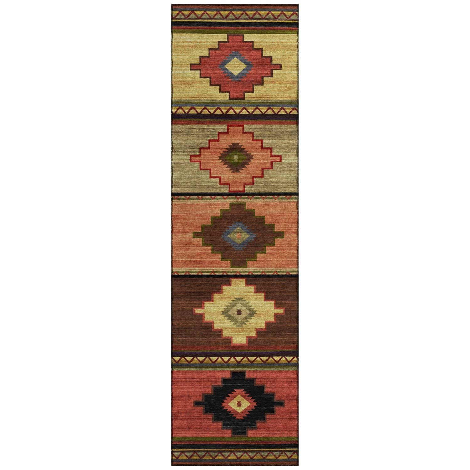 Phoenix Ph1 Brown Southwestern Rug Runner 2' 3" X 7 ' 6"