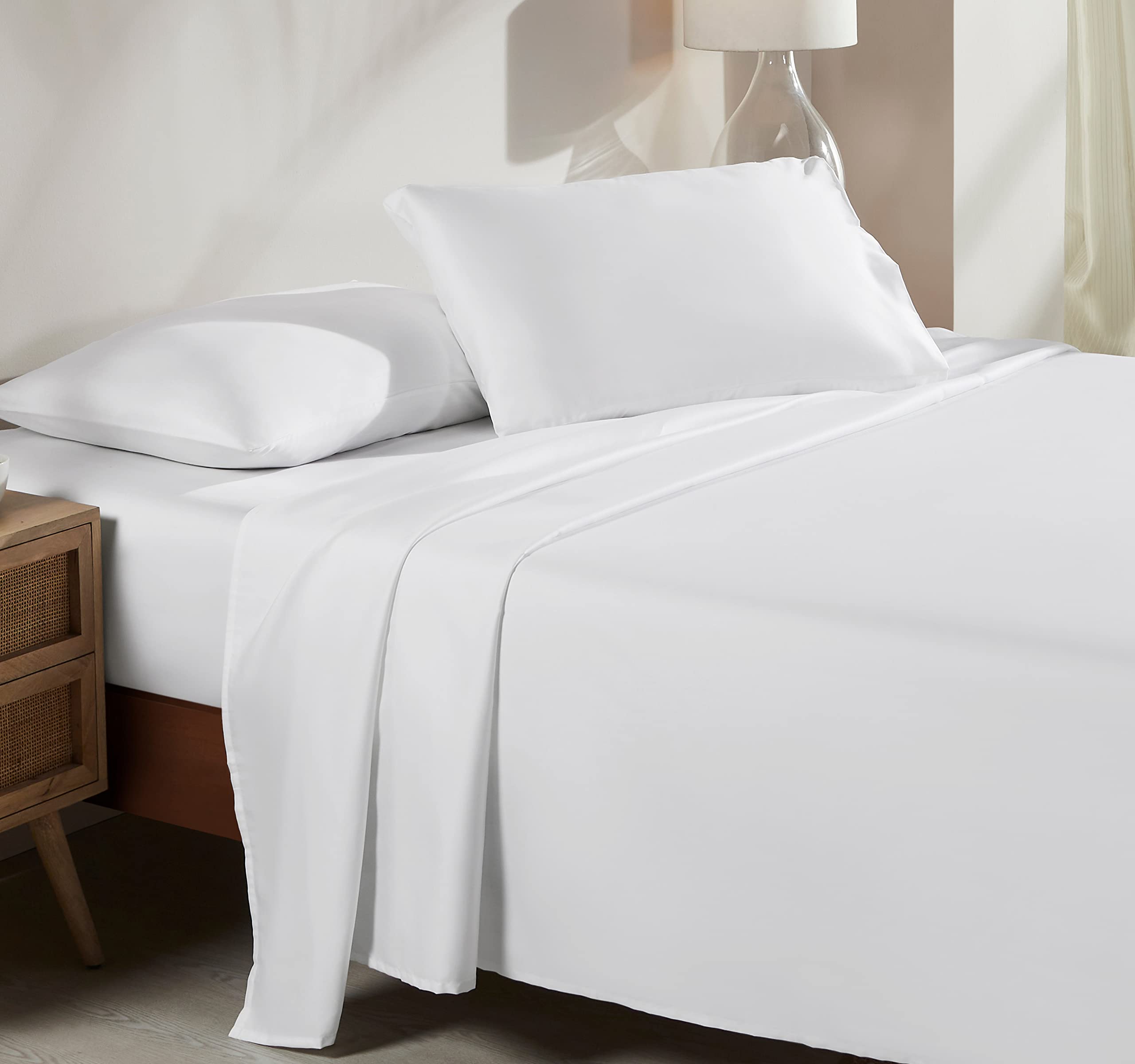 California Design Den Soft 100 Cotton Sheets Full Size Bed Sheet Set With Deep Pockets, 4 Piece Full Size Sheets Set With Sateen