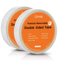 Removable Clear Double Sided Sticky Tape- No Residue, Perfect For Gift Wrap, Woodworking- 1 Inches X 20 Yards (2 Rolls)