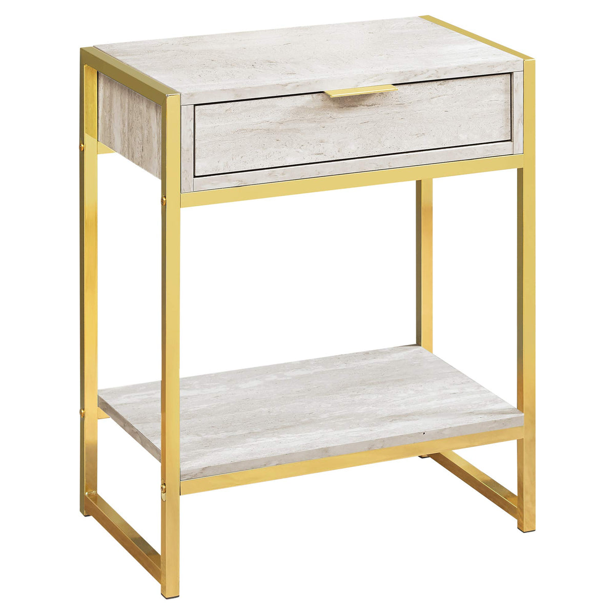 Monarch Specialties I Accent, END Table, Night Stand, BEIGE