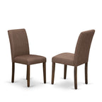 East West Furniture Lmab5-77-47 5 Piece Kitchen Table Set For 4 Includes A Rectangle Rustic Wood Dining Room Table And 4 Light Sable Linen Fabric Parsons Chairs, 40X72 Inch, Jacobean