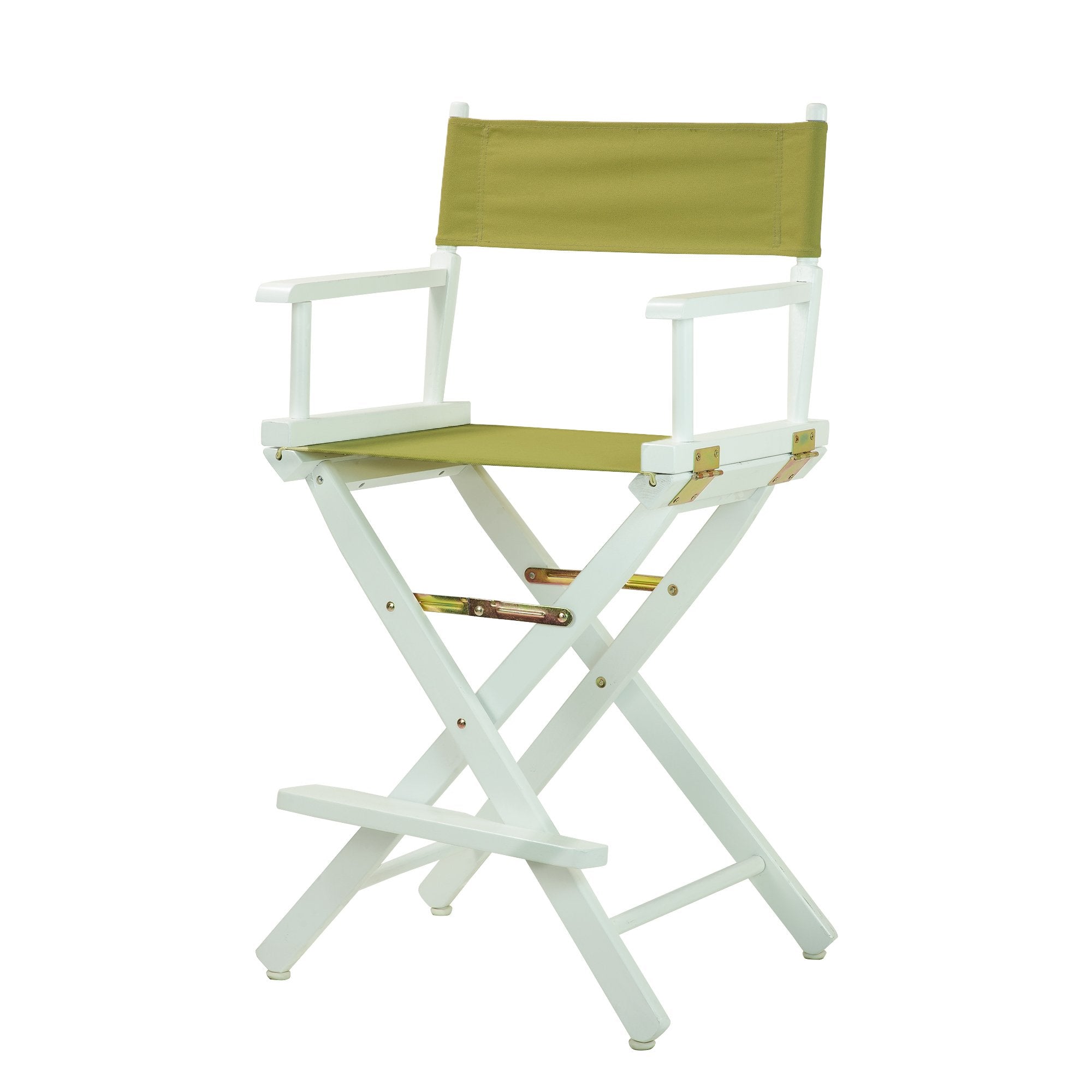 Casual Home 24 Directors Chair White Frame with Olive Canvas, Counter Height