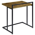 Coaster Home Furnishings Dani Rectangular Snack Table with Metal Base Antique Nutmeg and Black