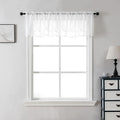 Visiontex Sheer Voile Curtain Valances, Decorative Leaves Embroidered, Rod Pocket Window Treatment For Kitchen/Rustic Bedroom/Li