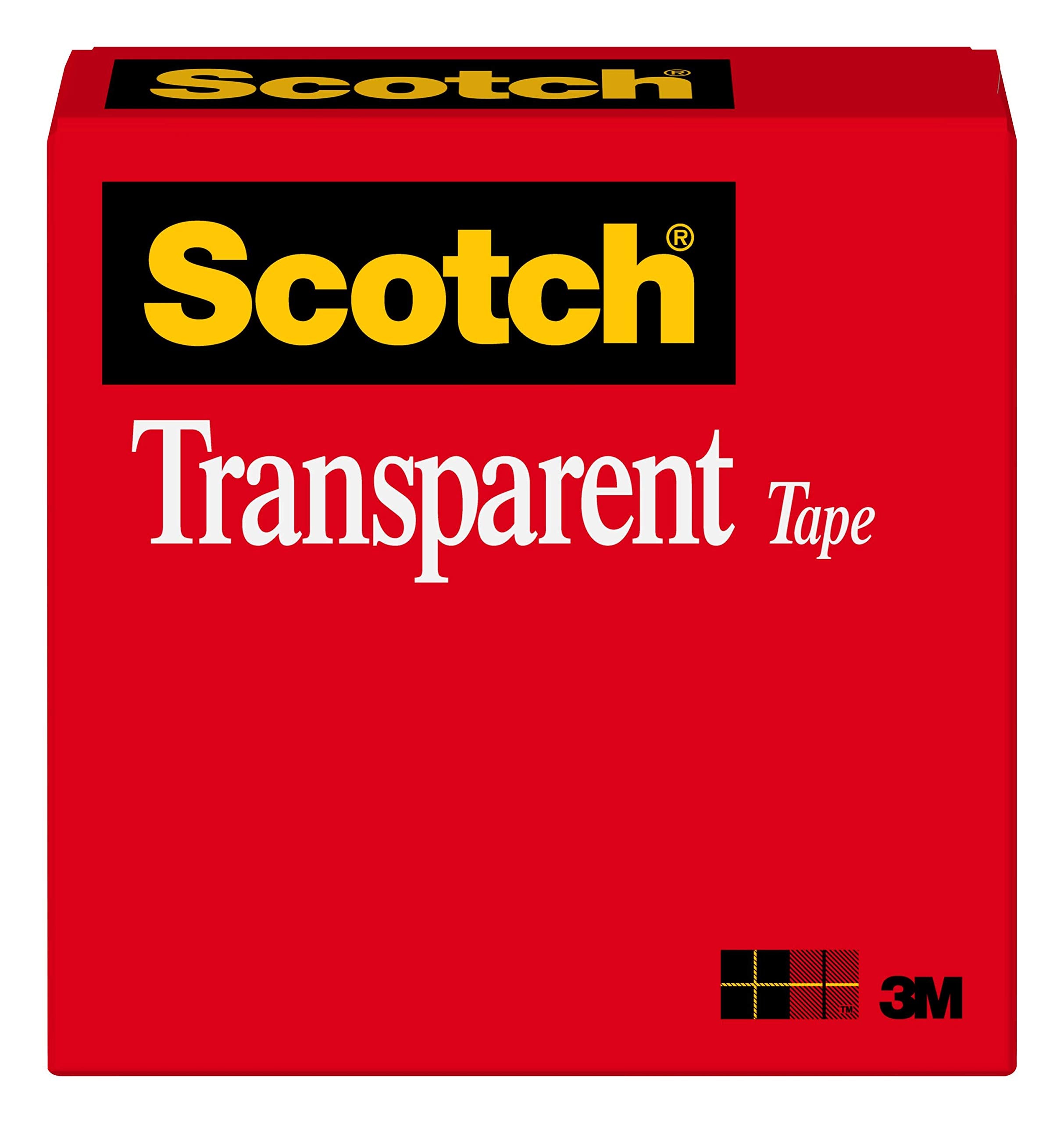 Scotch Transparent Tape, 1 Box, 1/2 In X 1296 In (600)