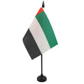 United Arab Emirates Table Flag 4' X 6' - Emirati Desk Flag 15 X 10 Cm - Black Plastic Stick And Base - Az Flag