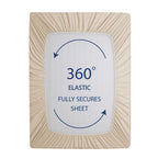 Cathay Home Full Fitted Sheet - Double Brushed Ultra Soft – Wrinkle & Fade Resistant - 14' Standard Pocket Fitted Sheet Only - Good Fit For 12'-16' Deep Mattress (Full, Cream)