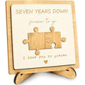 MAMAGIFTREE 7 Year Anniversary Unique Gift for for Her, Him, Boyfriend, Girlfriend, Husband, Wife - Love You to Pieces Sign - Ro