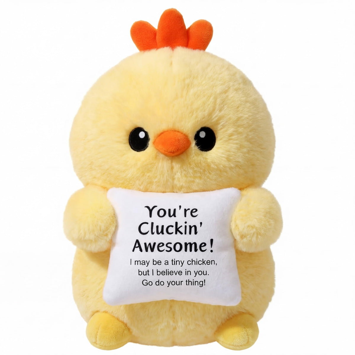 Hollowfly 10 Inch Chicken Plush Stuffed Animal Gifts for Girl Boy, Cute Stuff Active Support Gift for Women Men Graduation Teach