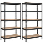 Songmics 5-Tier Storage Shelves, Set Of 2 Garage Storage, Boltless Assembly, Adjustable Shelving Units, 17.7 X 35.4 X 70.9 Inches, Load 1929 Lb Each, Shed Warehouse Basement, Black Uglr450B02